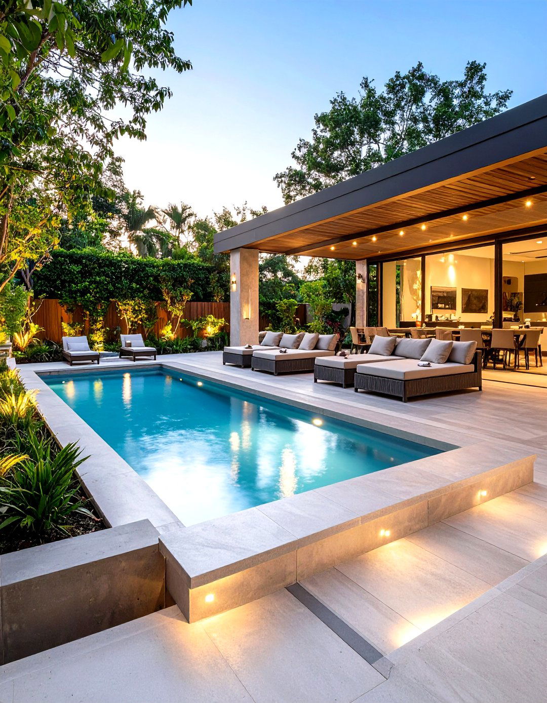 Raised Concrete Patio with Radial Design and Central Medallion - 20 Raised Concrete Patio Ideas