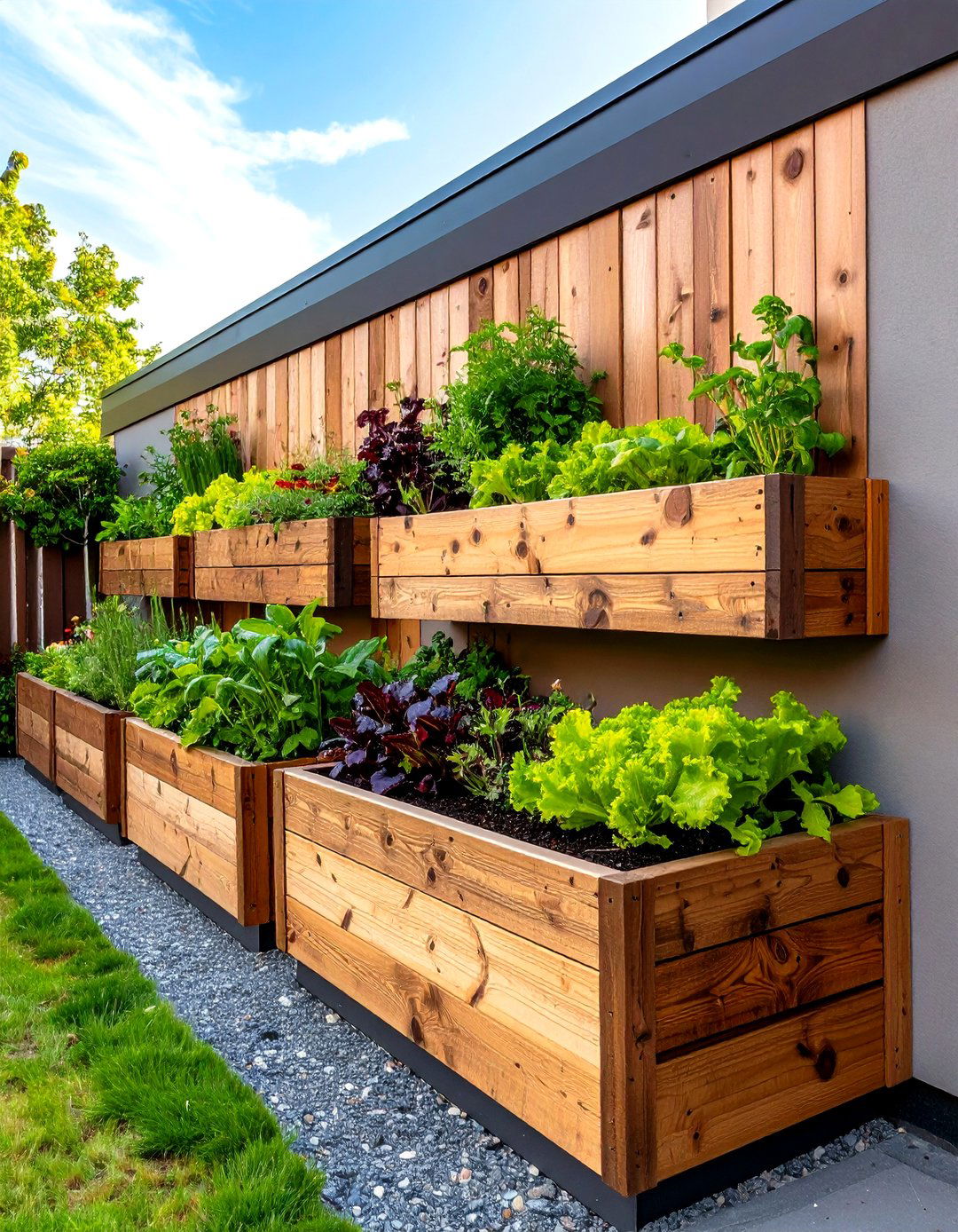Raised Planter Beds Against Walls - 20 Small Walled Garden Ideas