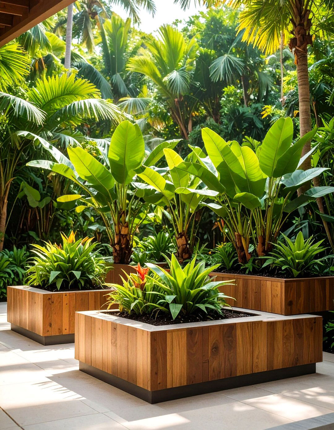Raised Planter Islands - 20 Tropical Landscape Ideas