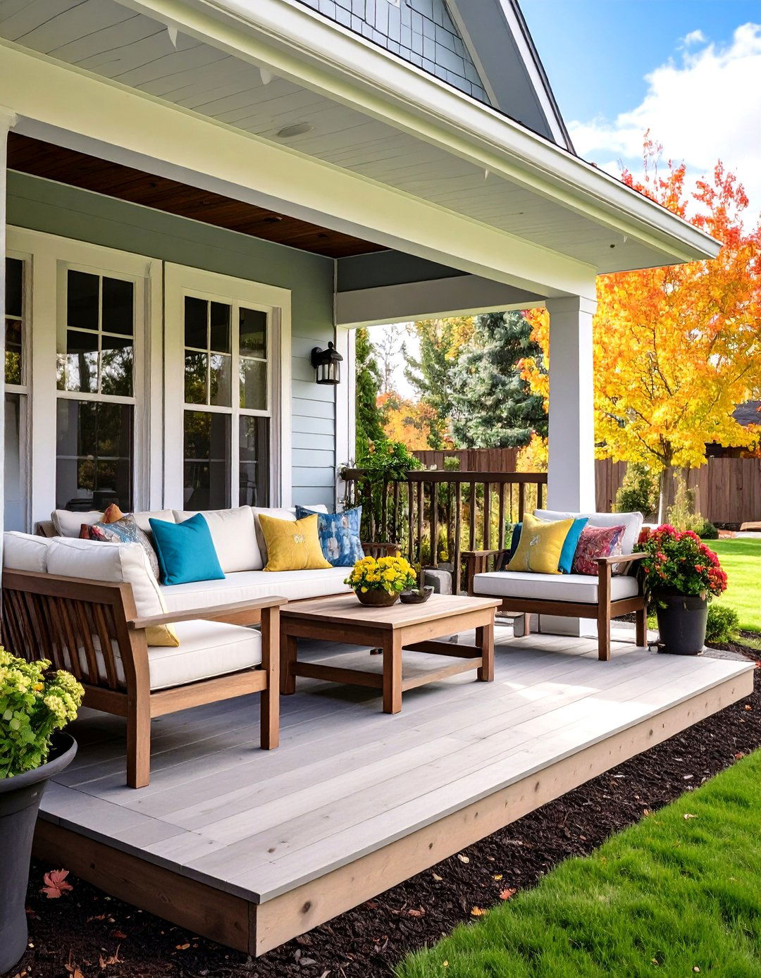 Raised Ranch Front Porch with Built In Seating - 20 Raised Ranch Front Porch Ideas