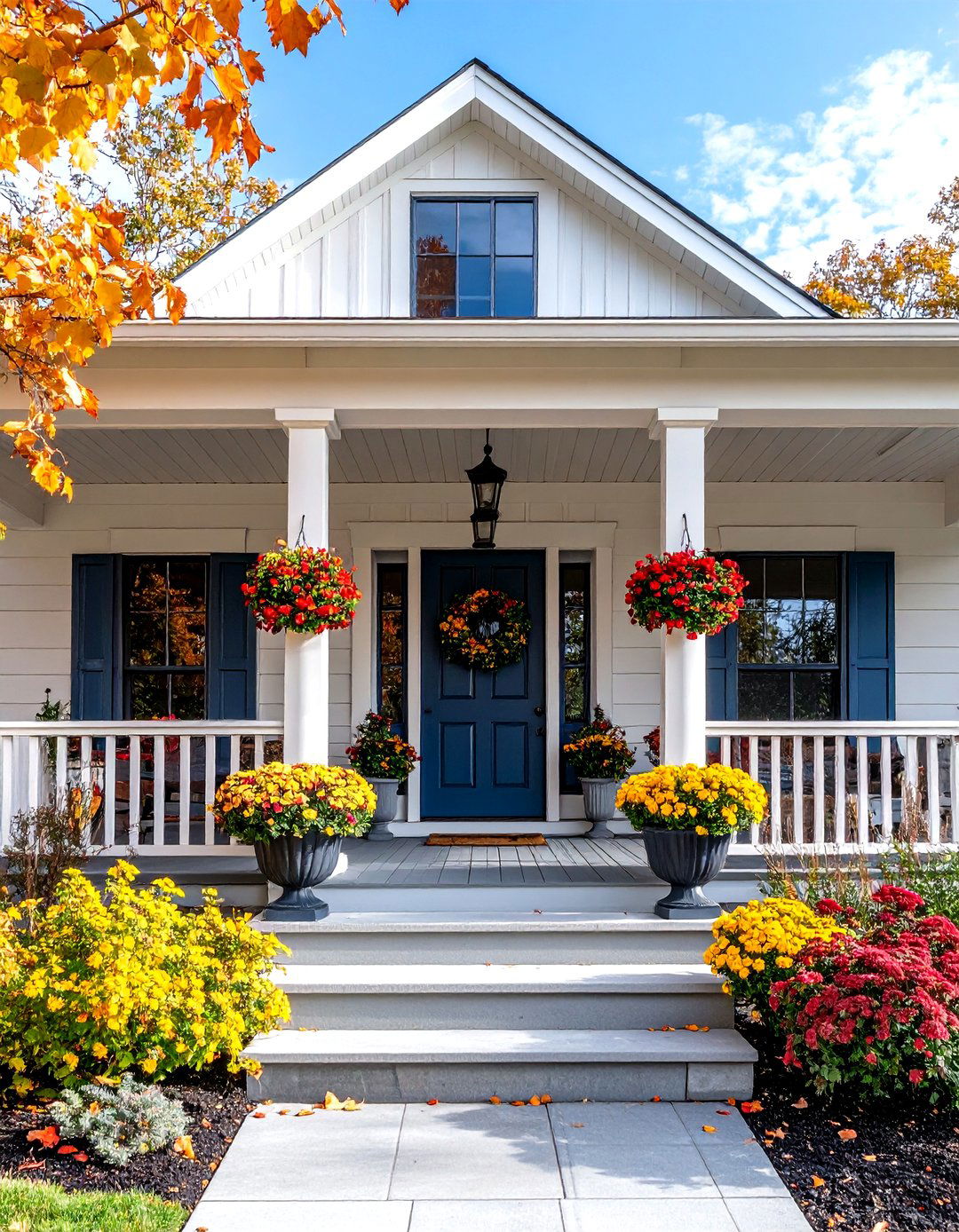 Raised Ranch Front Porch with Decorative Columns - 20 Raised Ranch Front Porch Ideas