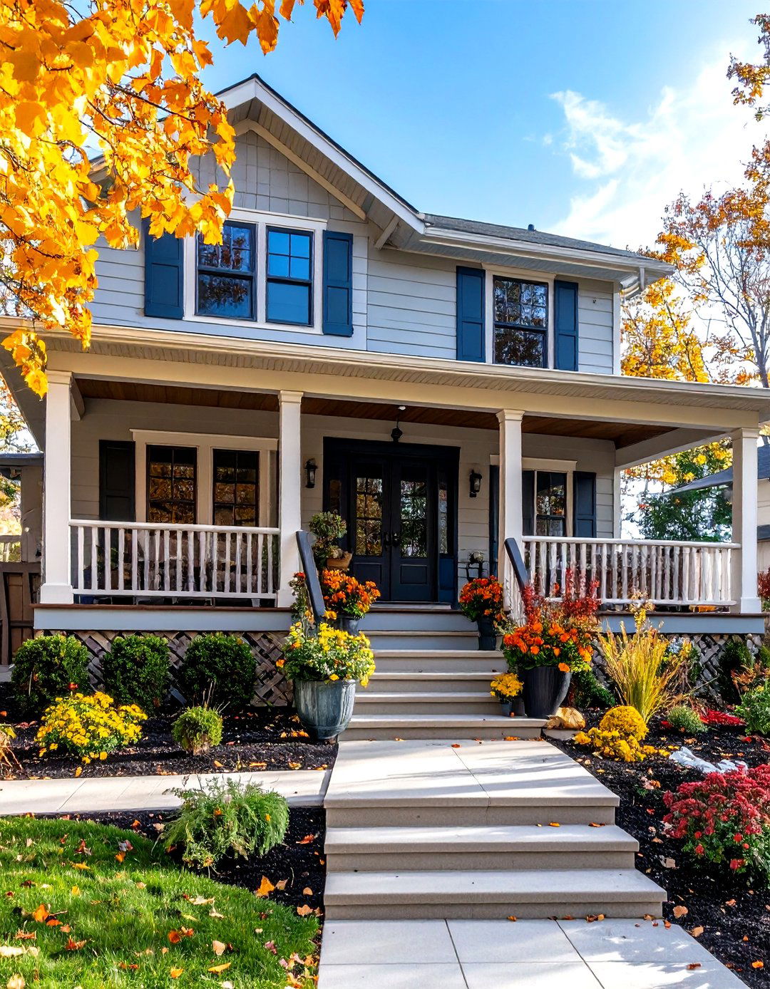 Raised Ranch Front Porch with Multi Level Design - 20 Raised Ranch Front Porch Ideas