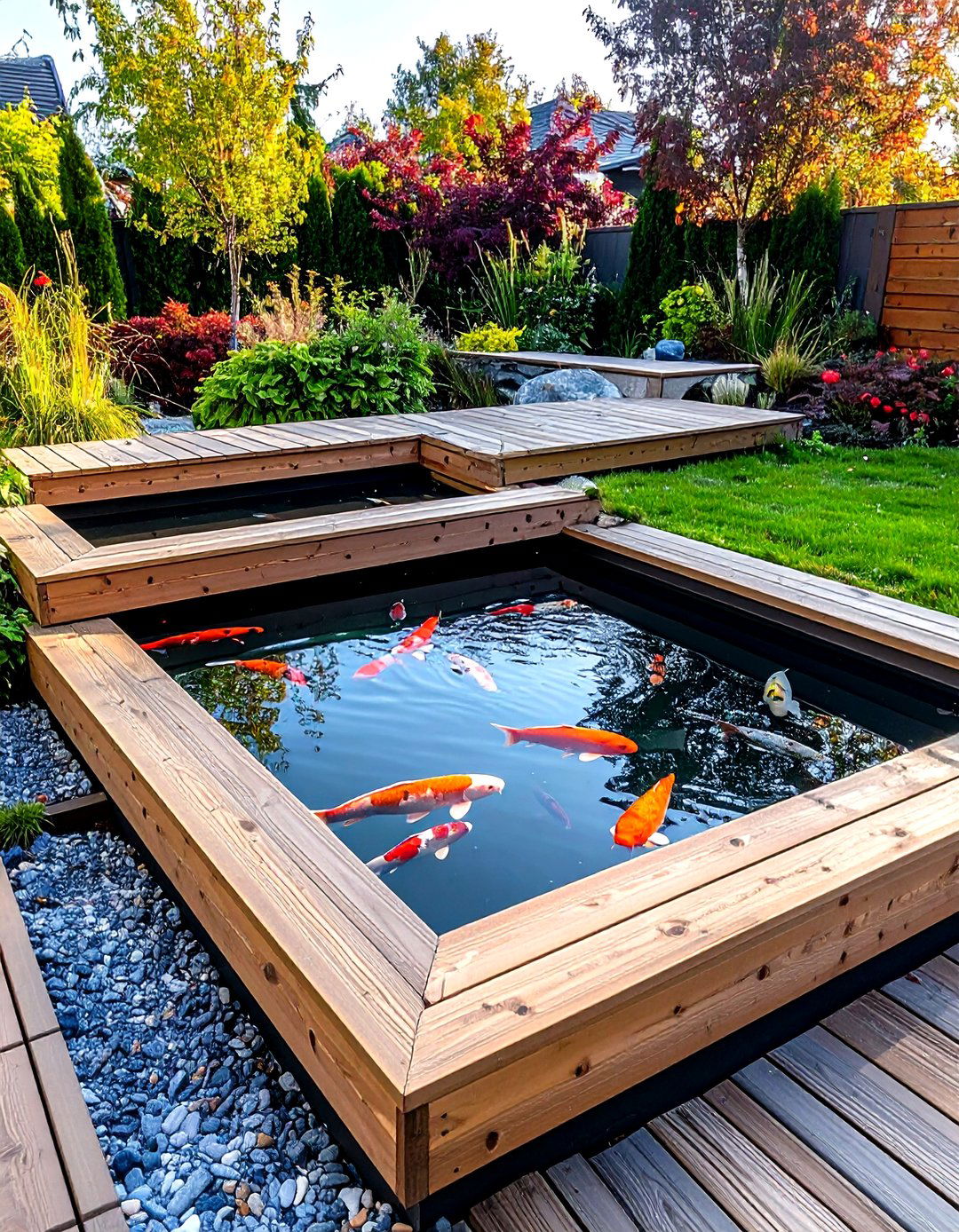 Raised Sleeper Pond for Koi - 20 Garden Sleeper Ideas
