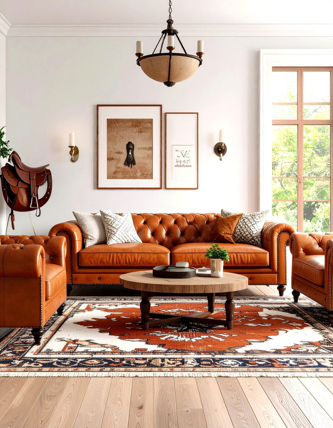 Ralph Lauren Living Room Featuring Equestrian Accents - 20 Ralph Lauren Living Room Ideas