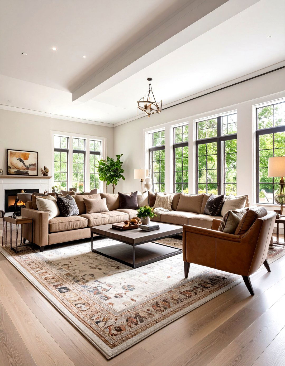 Ralph Lauren Living Room with Diagonally Arranged Furniture - 20 Ralph Lauren Living Room Ideas