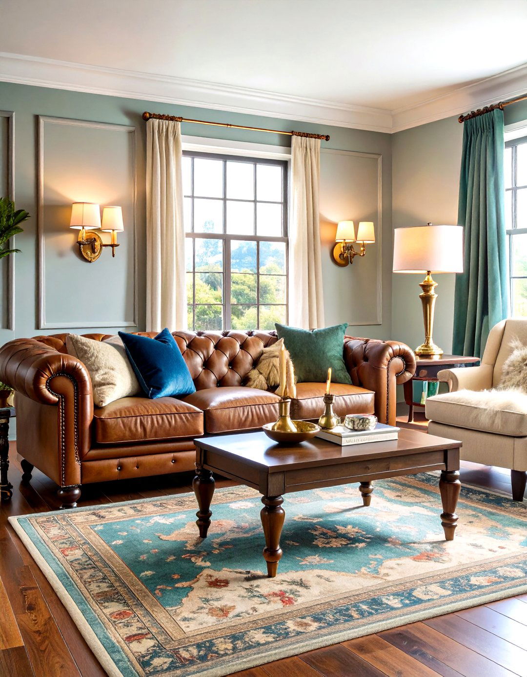 Ralph Lauren Living Room with Leather Chesterfield Sofa - 20 Ralph Lauren Living Room Ideas