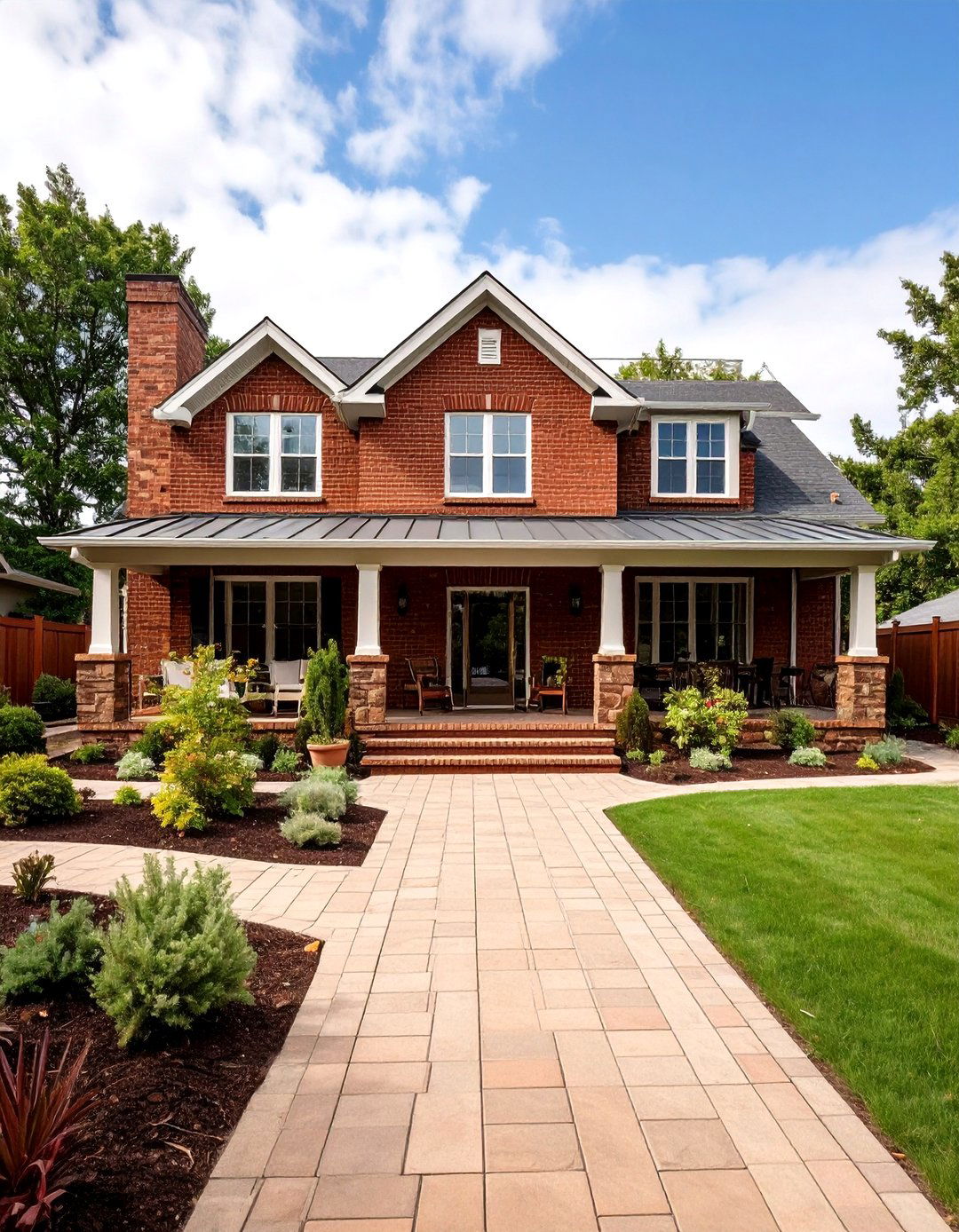 Ranch Style Brick Houses with Stone Fireplace Accents - 20 Brick Houses With Stone Accents