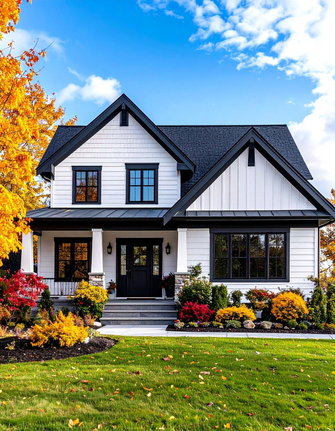 Ranch Style Home Contrasting Trim Color Schemes - 20 Ideas for Ranch-Style Home Exteriors