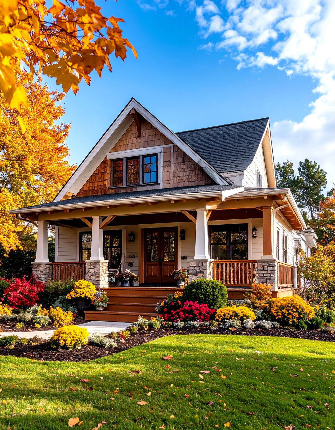 Ranch Style Home Gabled Entry Porch Enhancement - 20 Ideas for Ranch-Style Home Exteriors