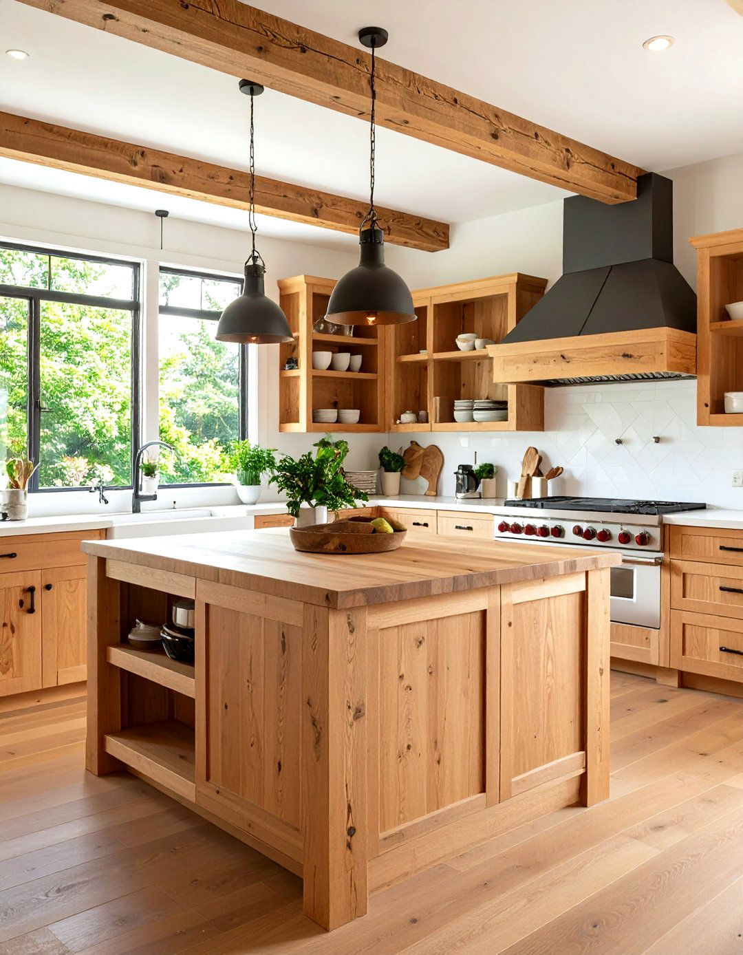 Range Alcove Island Feature - 20 Rustic Kitchen Island Ideas