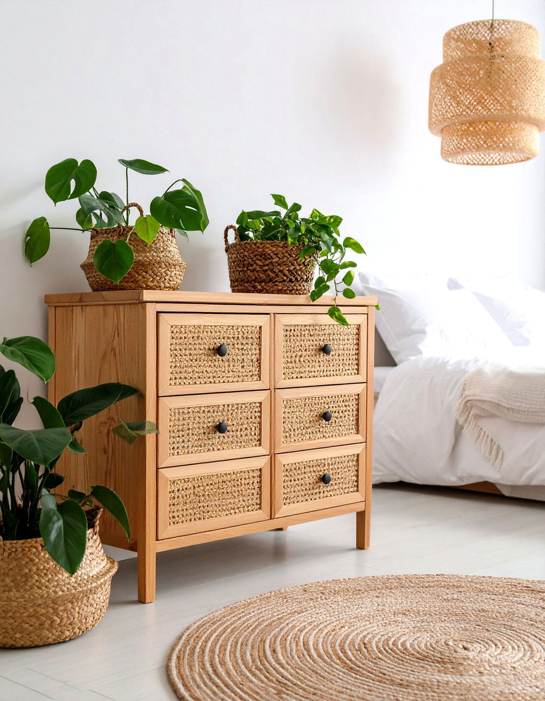 Rattan Bedroom Furniture Dresser with Wicker Fronts - 20 rattan bedroom furniture ideas