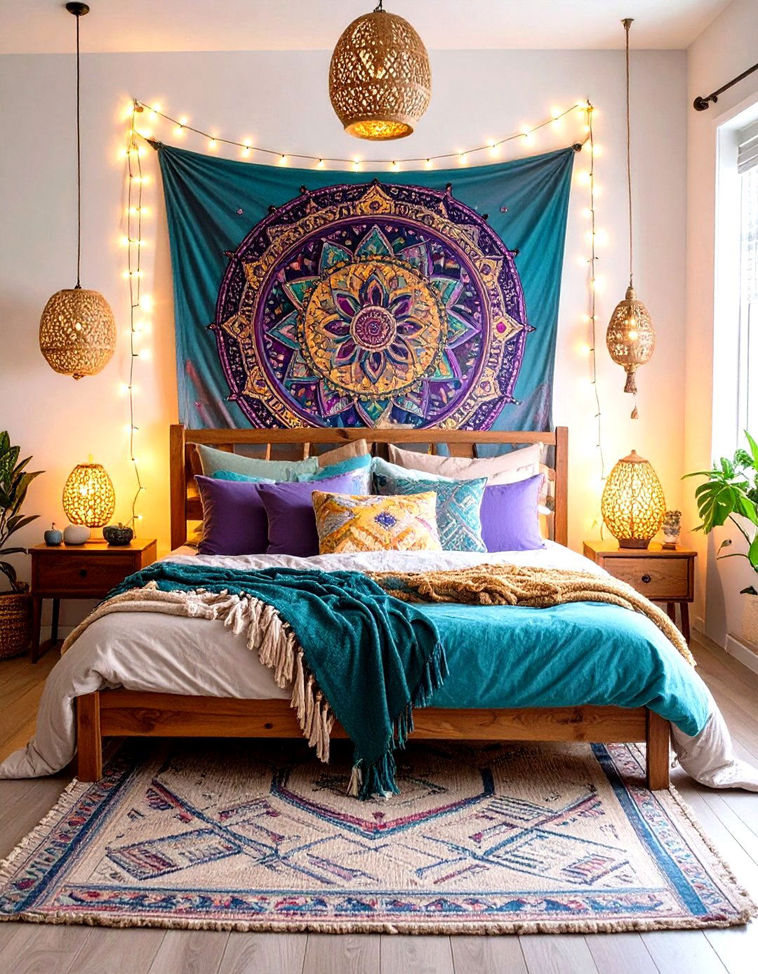Rattan Floating Shelf Boho Decor Gallery - 20 Colorful Boho Decor Ideas