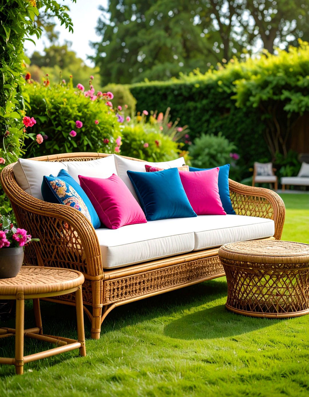 Rattan and Woven Accents Lighten the Boho Living Room - 20 Boho Living Room Ideas