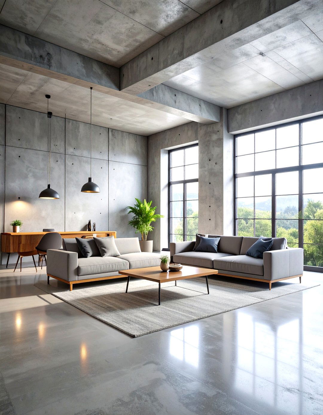 Raw Concrete Industrial Interior Design - 20 Industrial Interior Design Style Ideas