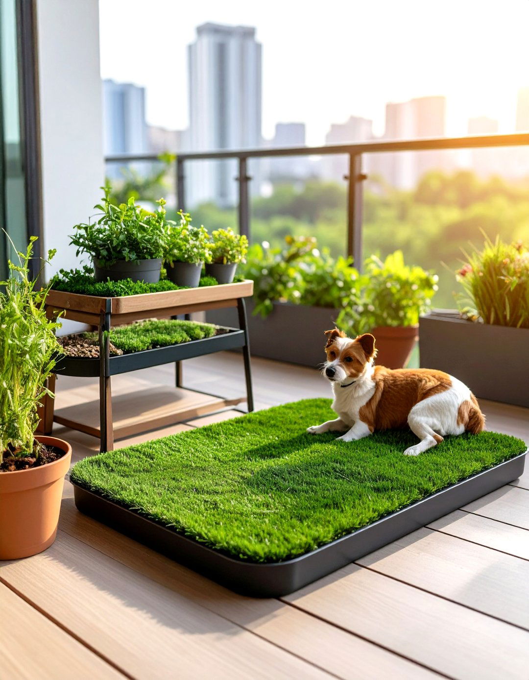 Real Grass Dog Balcony Potty Corner - 20 Dog Balcony Ideas