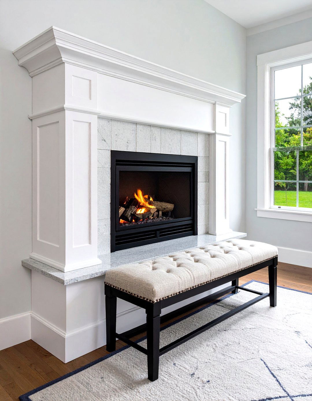 Recessed White Plaster Surround - 20 Scandinavian Fireplace Ideas