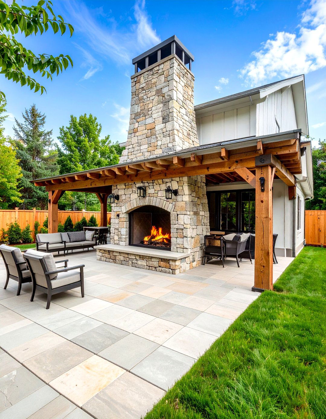 Reclaimed Barn Wood Mantel Rustic Outdoor Fireplace - 20 Rustic Outdoor Fireplace Ideas