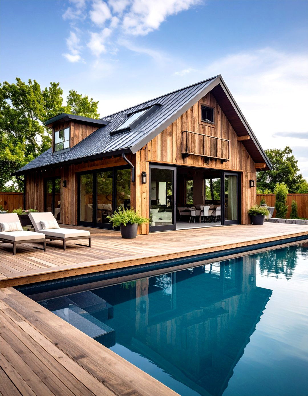 Reclaimed Barn Wood Rustic Pool House - 20 Rustic Pool House Ideas