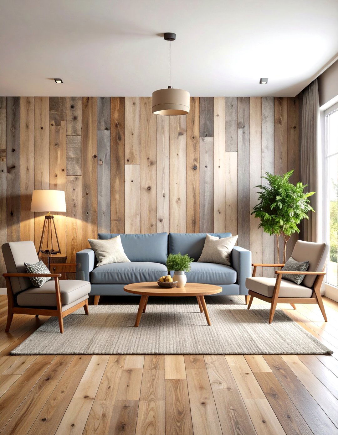 Reclaimed Barn Wood Wall Plank Feature - 20 Rustic Wall Decor Ideas