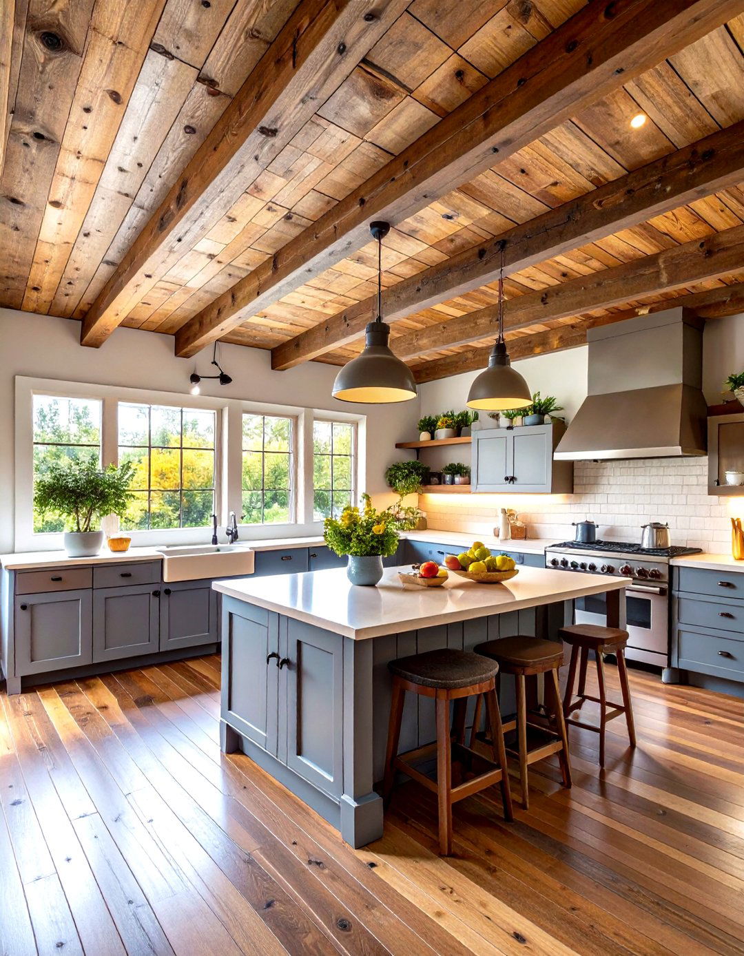 Reclaimed Barnwood Plank Ceiling - 20 Wood Plank Ceiling Ideas