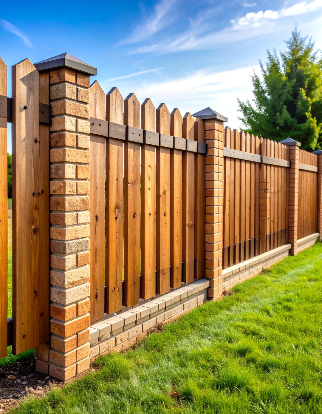 Reclaimed Brick Fence for Sustainable Charm - 20 Front Yard Brick Fence Ideas