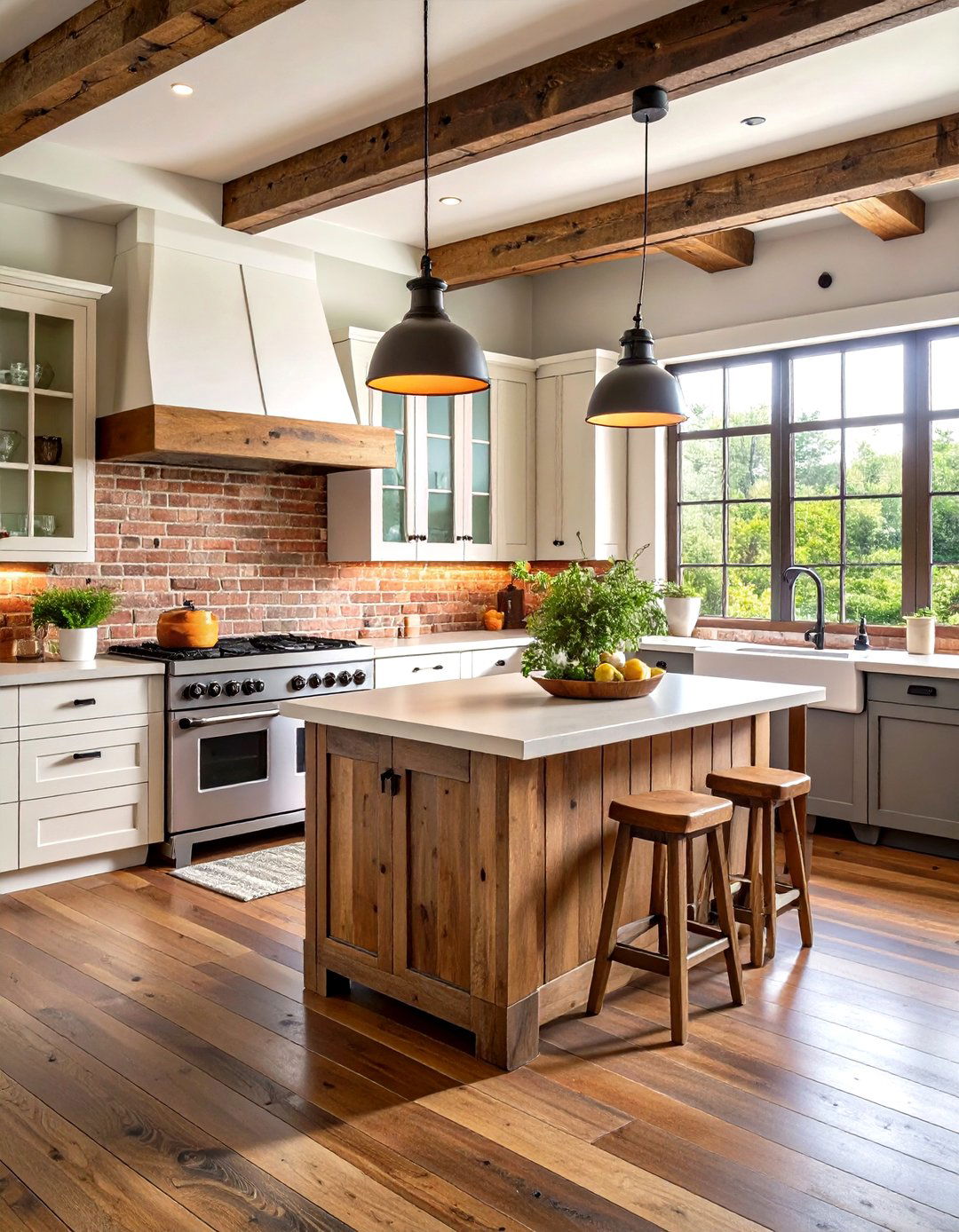 Reclaimed Brick Veneer Rustic Backsplash - 20 Rustic Backsplash Ideas