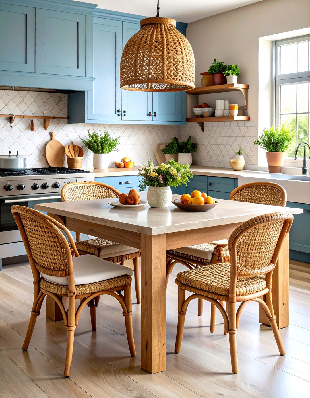 Reclaimed Farm Table Replaces the Island in a French Country Kitchen - 20 French Country Kitchen Ideas