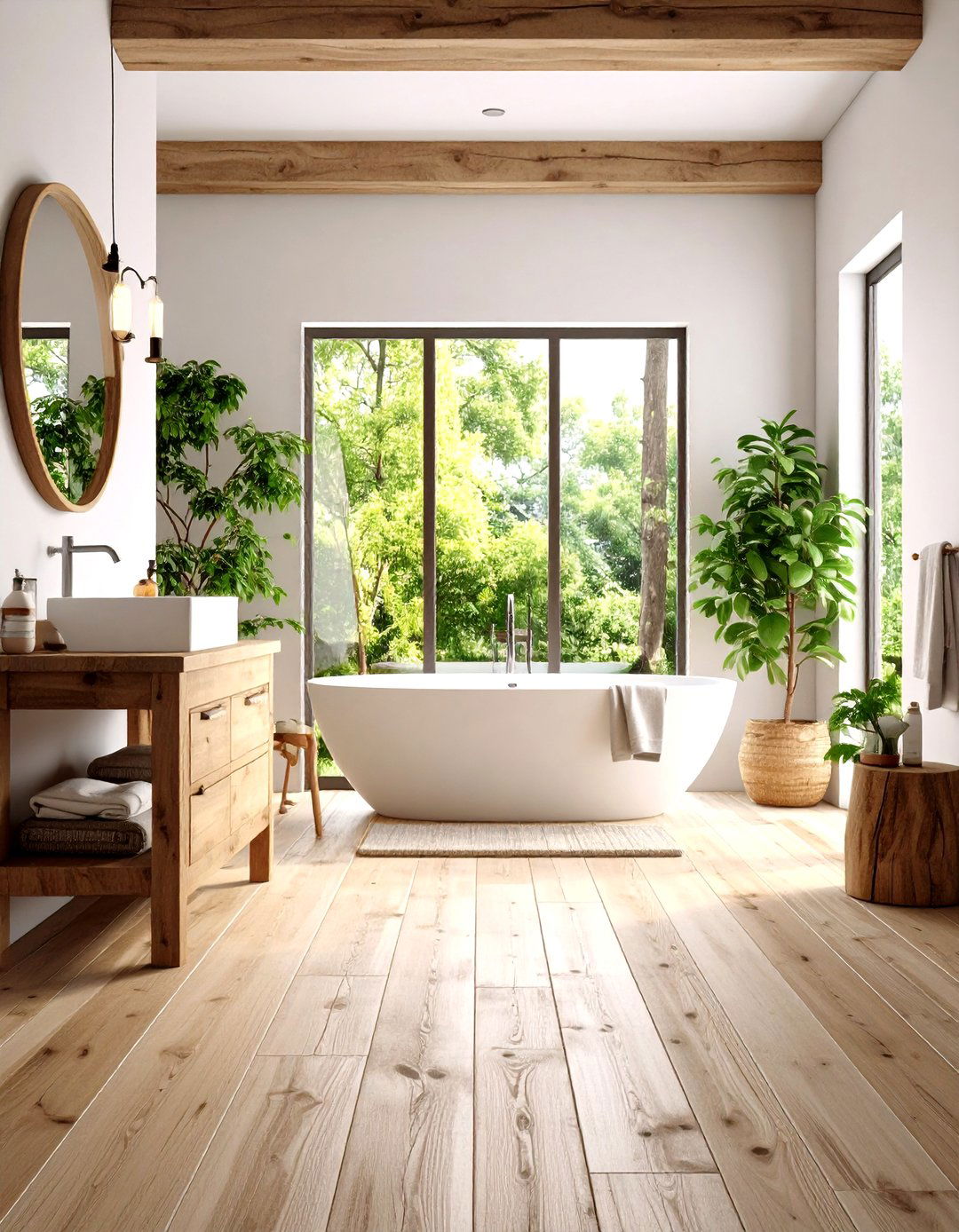 Reclaimed Look Wood Floors in Bathrooms - 20 Ideas for Wood Floors in Bathrooms