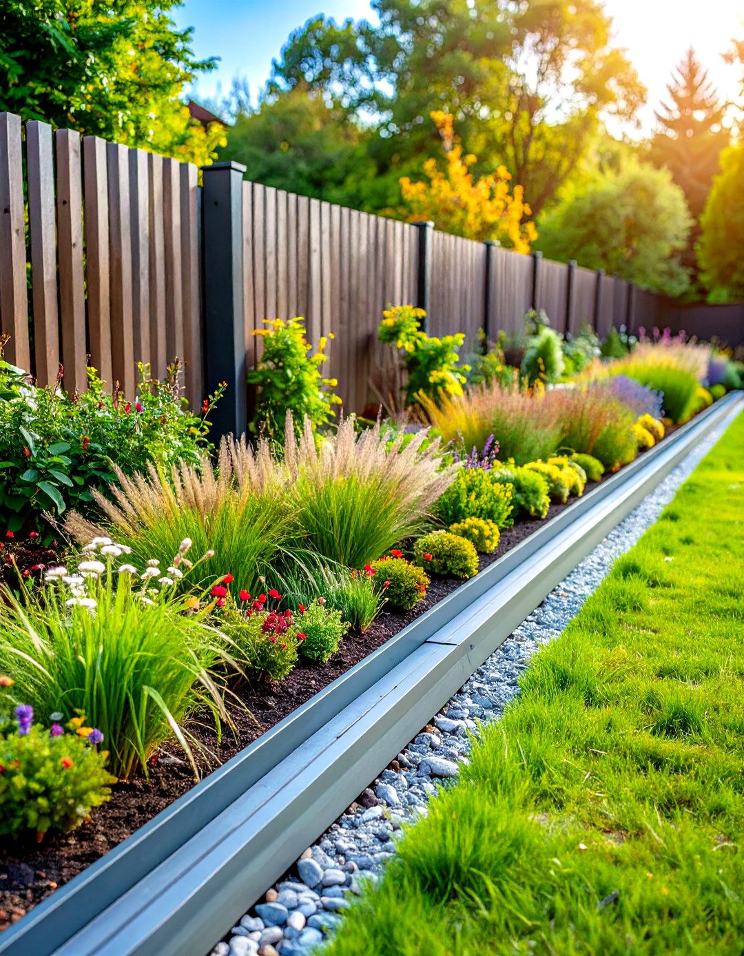 Reclaimed Metal Steel Recycled Garden Edging Strip - 20 Recycled Garden Edging Ideas