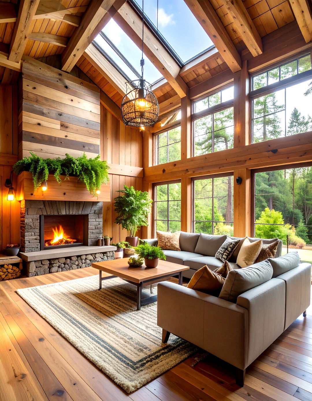 Reclaimed Timber Sustainable Cabin Living Room - 20 Cabin Living Room Ideas