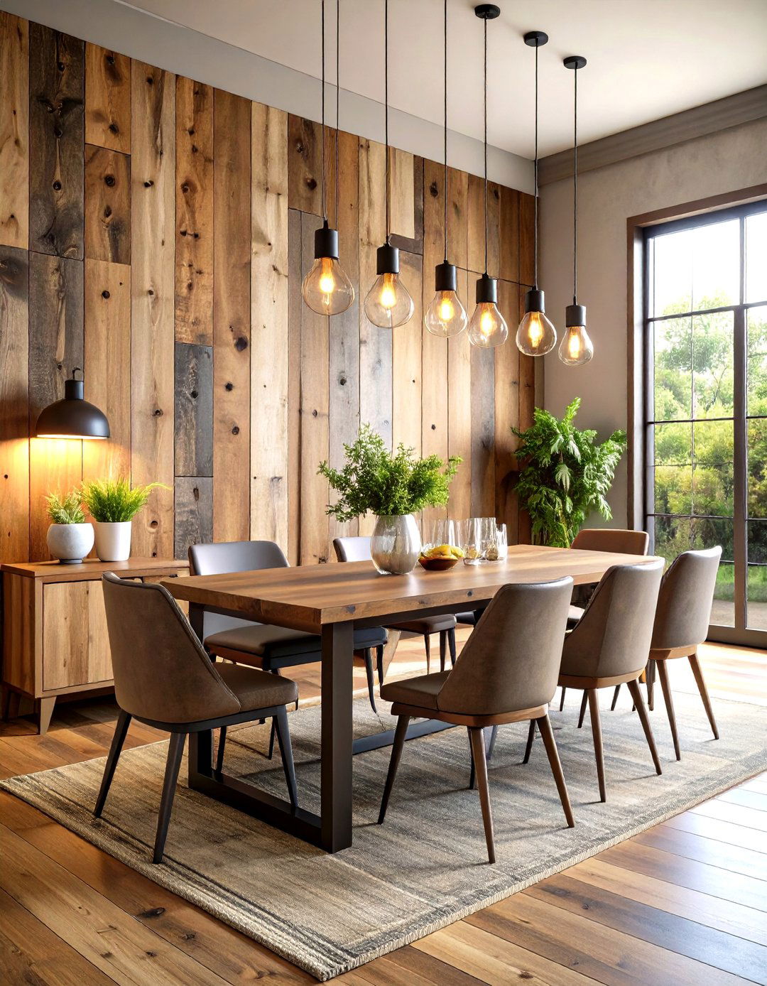 Reclaimed Wood Accent Wall Paneling with History - 20 Dining Room Wall Paneling Ideas