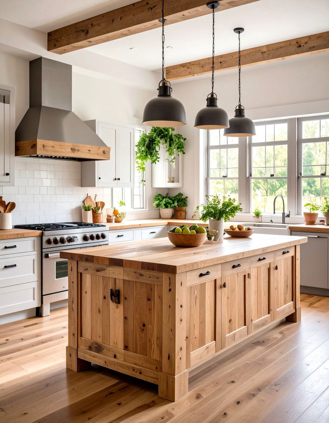 Reclaimed Wood Butcher Block Kitchen Countertops - 20 Kitchen Countertop Ideas