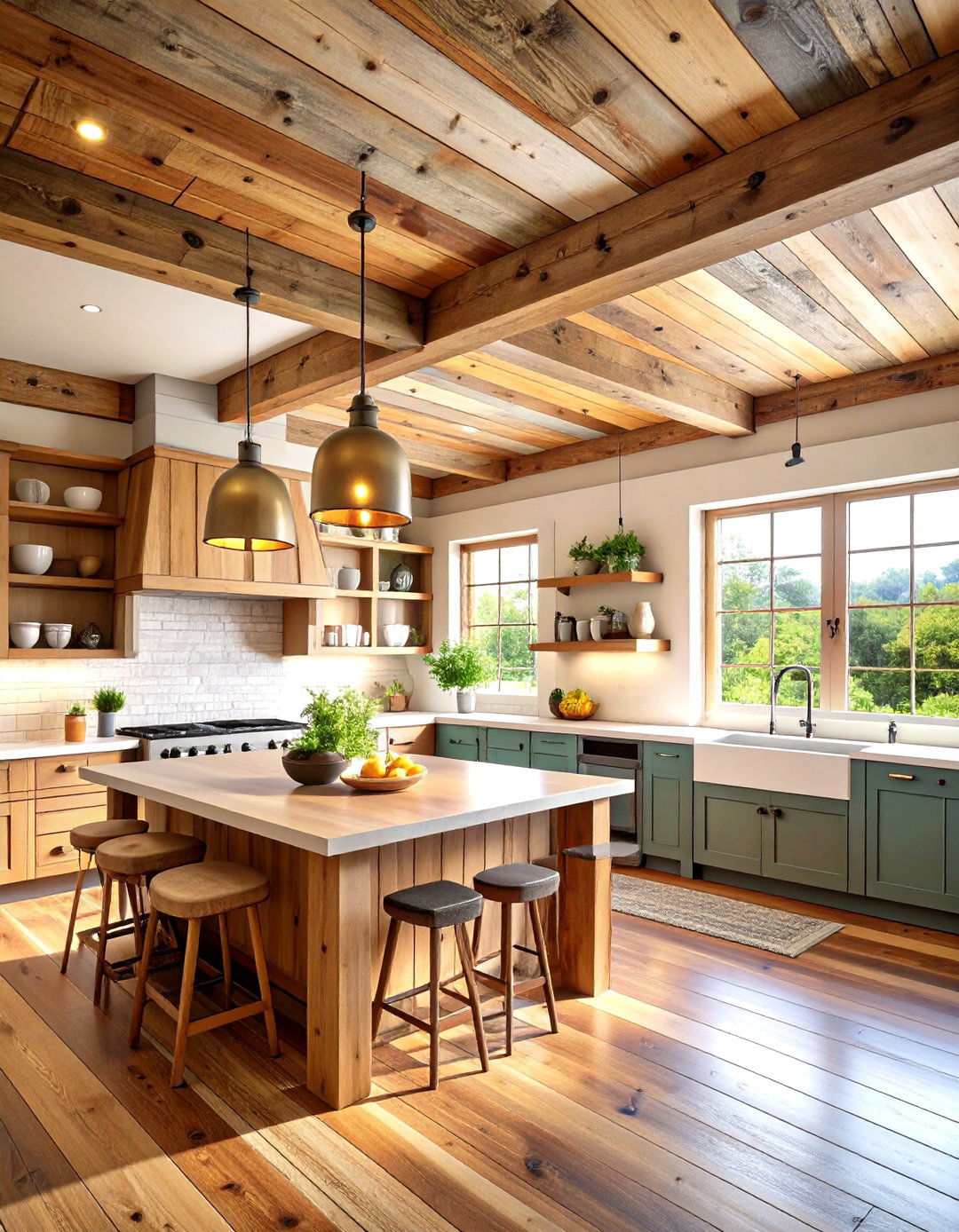 Reclaimed Wood Ceiling Kitchen Ideas - 20 Wood Ceiling Kitchen Ideas