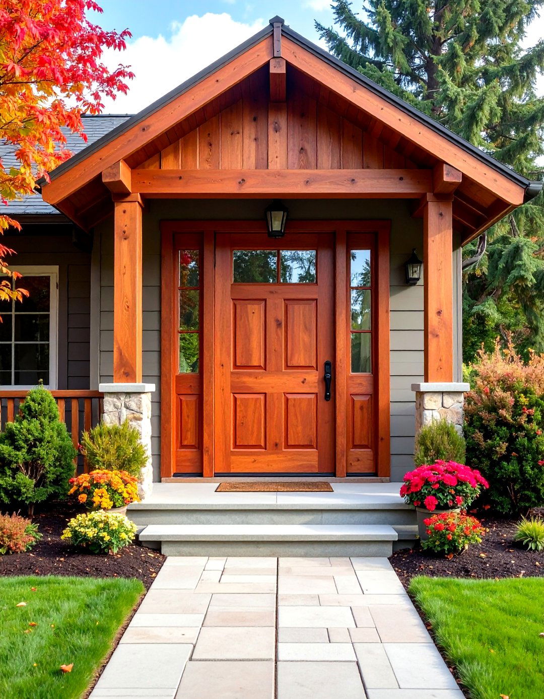 Reclaimed Wood Farmhouse Front Door Design - 20 Farmhouse Front Door Ideas