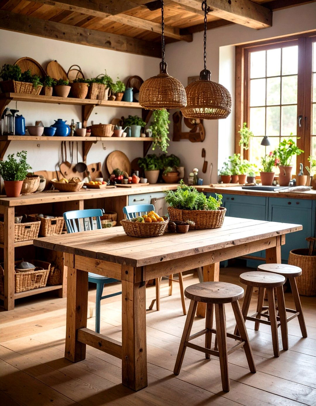 Reclaimed Wood Farmhouse Kitchen Island Brings Instant Warmth - 20 Farmhouse Kitchen Island Ideas
