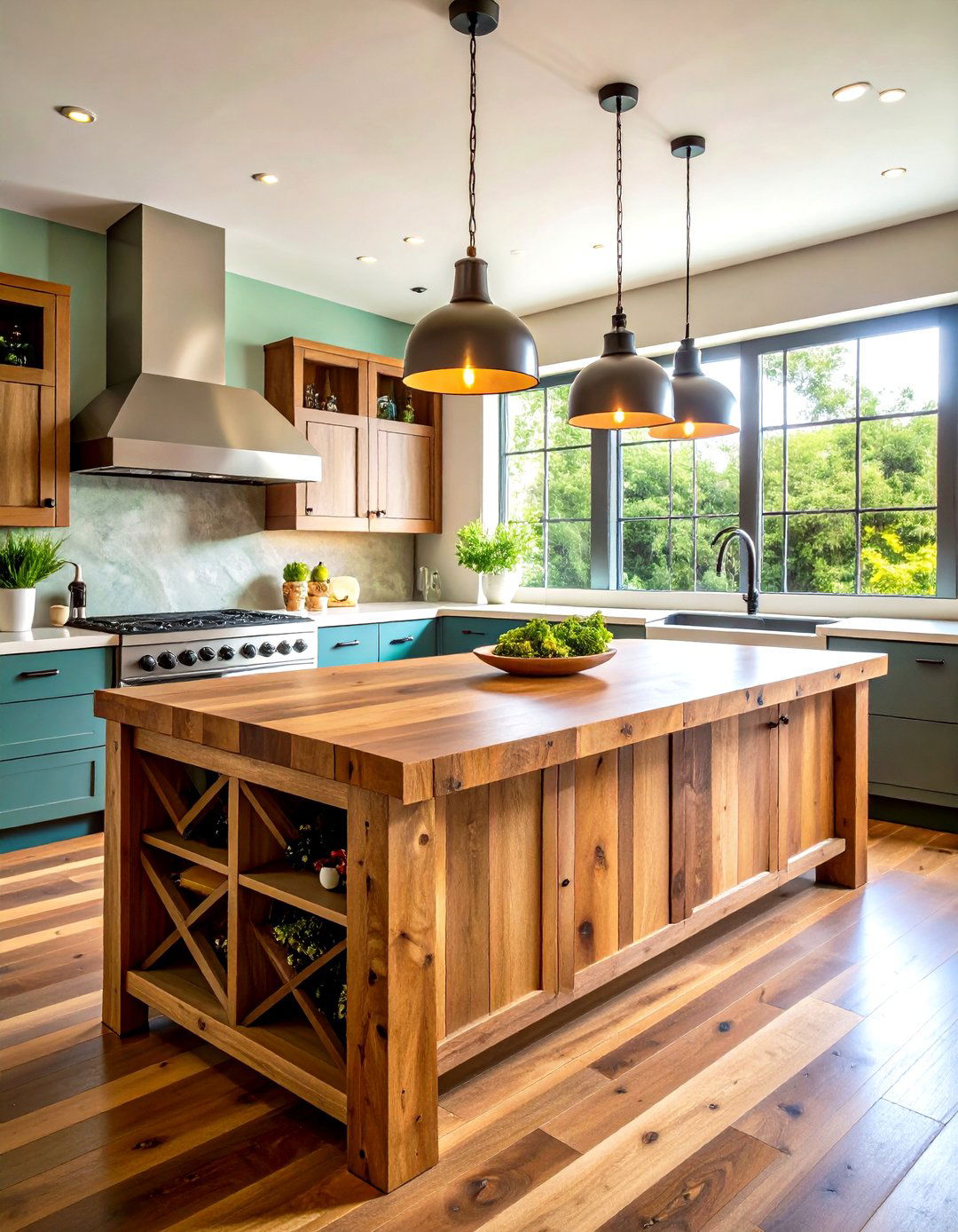 Reclaimed Wood Farmhouse Kitchen Islands - 20 Farmhouse Kitchen Ideas