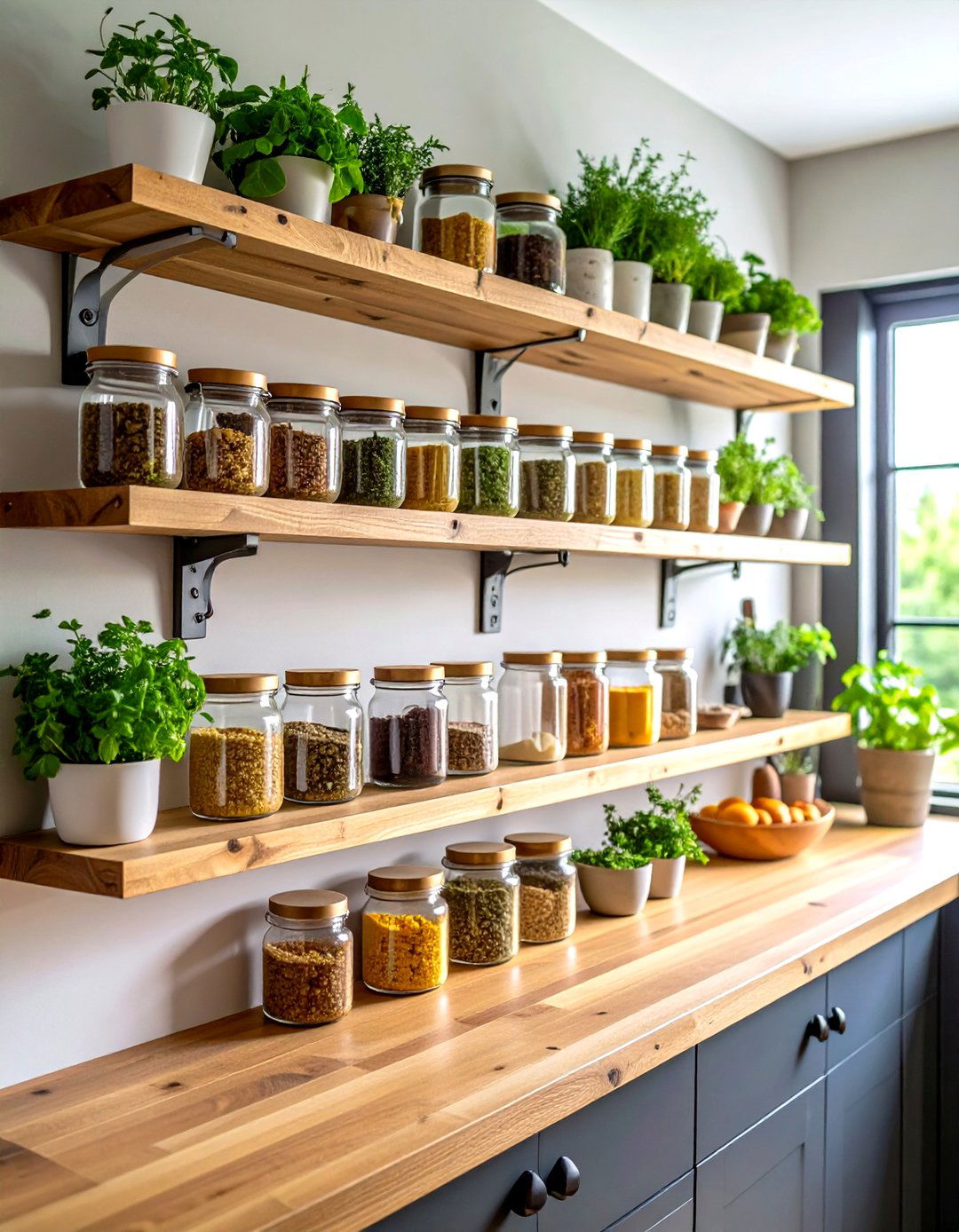Reclaimed Wood Floating Shelf - 20 Spice Rack Ideas