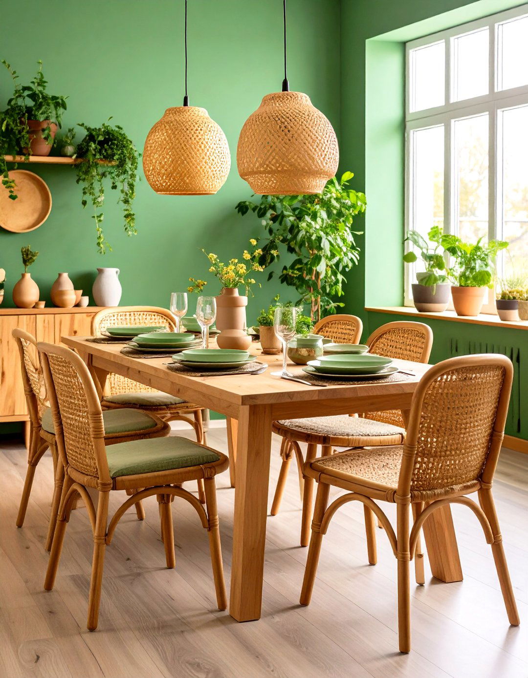 Reclaimed Wood Furniture for an Eco Minded Green Dining Room - 20 Green Dining Room Ideas