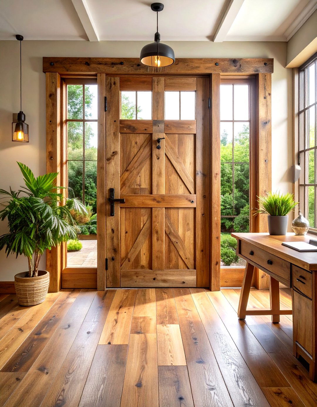 Reclaimed Wood Home Office Door with Rustic Character - 20 Home Office Door Ideas