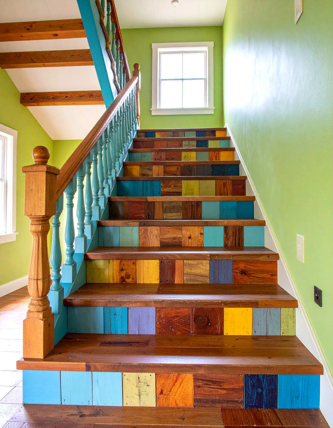 Reclaimed Wood Inserts - 20 Stair Riser Ideas