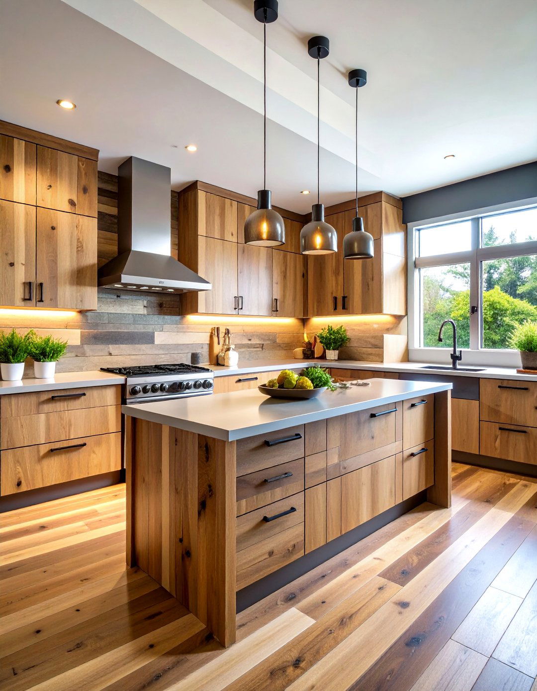 Reclaimed Wood Kitchen Accent Wall with Sustainable Character - 20 Kitchen Accent Wall Ideas
