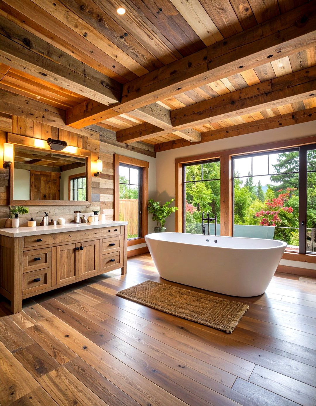Reclaimed Wood Panel Basement Ceiling - 20 Exposed Basement Ceiling Ideas