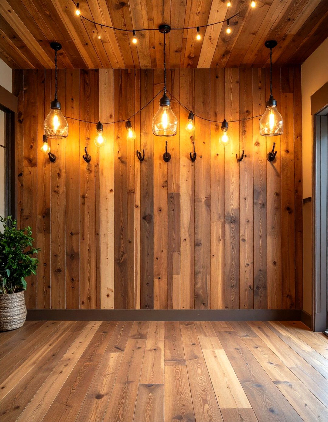 Reclaimed Wood Shiplap Accent - 20 Shiplap Wall Entryway Ideas
