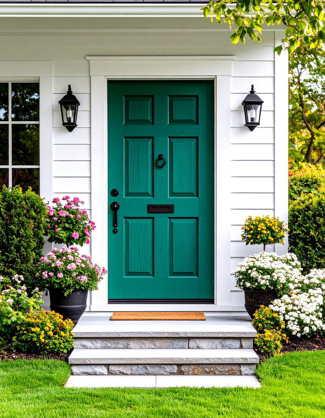 Reclaimed Wood and Eco Paint - 20 Emerald Green Front Door Ideas