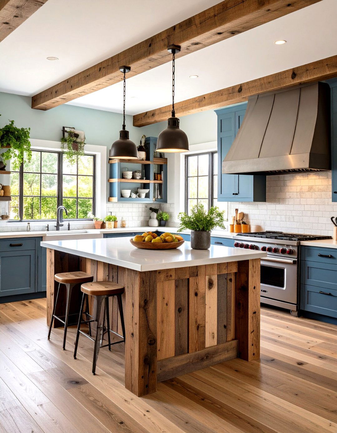Reclaimed Wood and Metal Kitchen Contrast Adds Soul - 20 Eclectic Kitchen Ideas