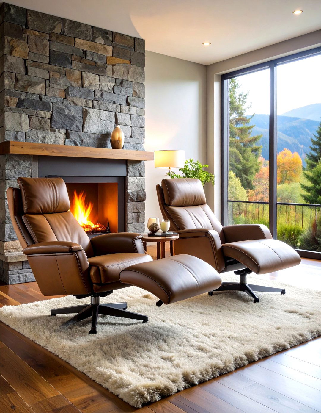 Reclining Chairs in Front of Fireplace for Ultimate Comfort - 20 Chairs in Front of Fireplace Ideas