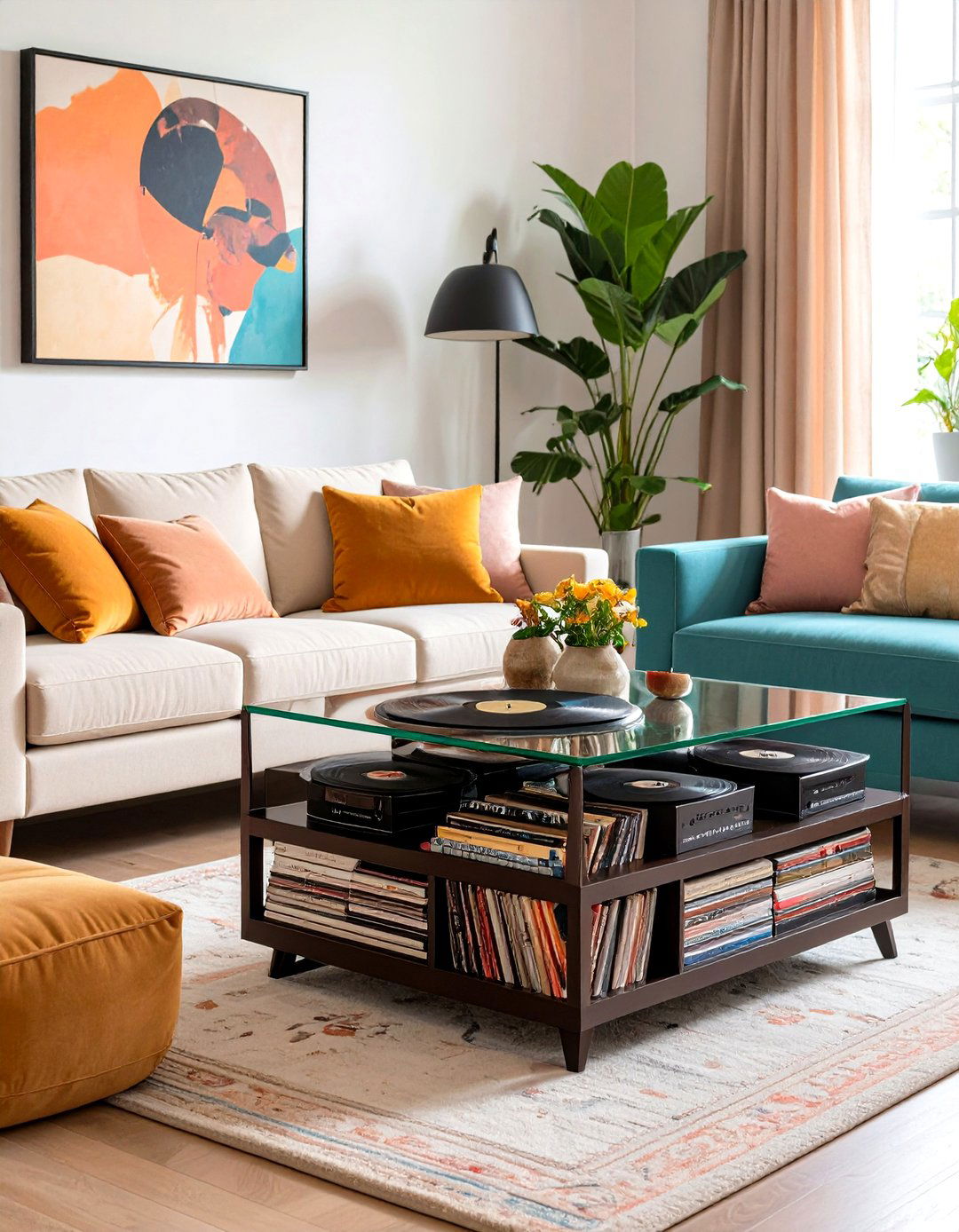 Record Storage Coffee Table - 20 Vinyl Record Storage Ideas