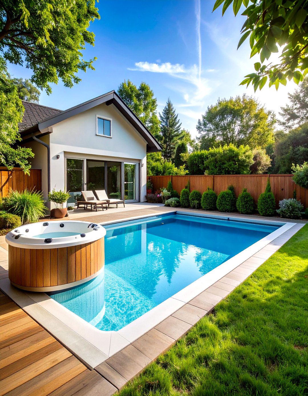 Rectangle Pool with Hot Tub Automatic Cover Design - 20 Rectangle Pool With Hot Tub