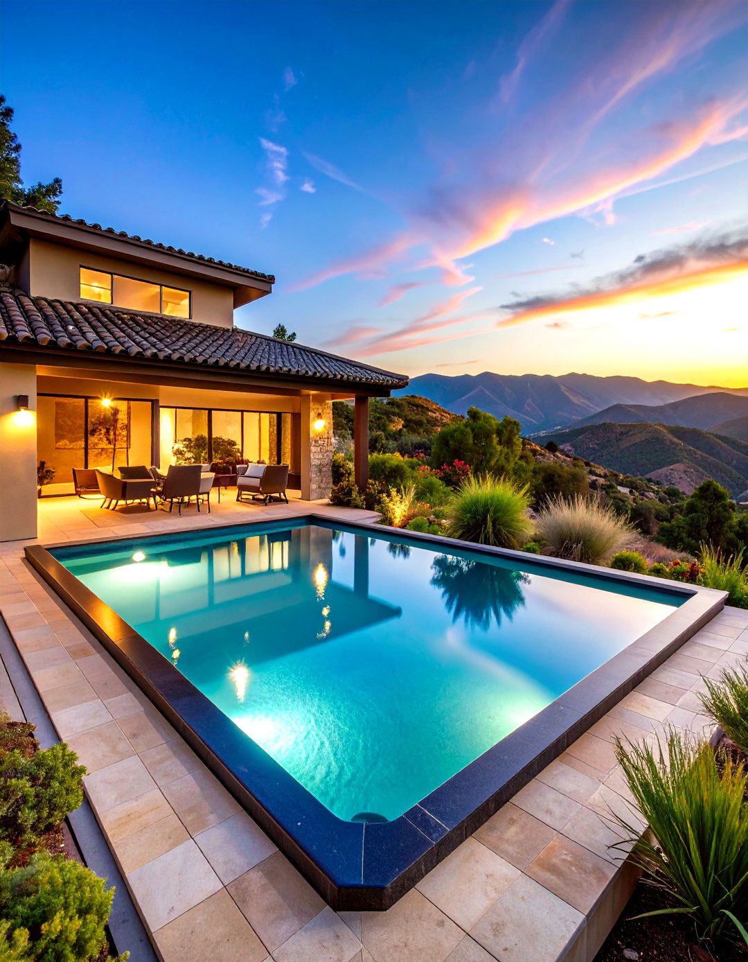 Rectangle Pool with Hot Tub Infinity Edge Design - 20 Rectangle Pool With Hot Tub