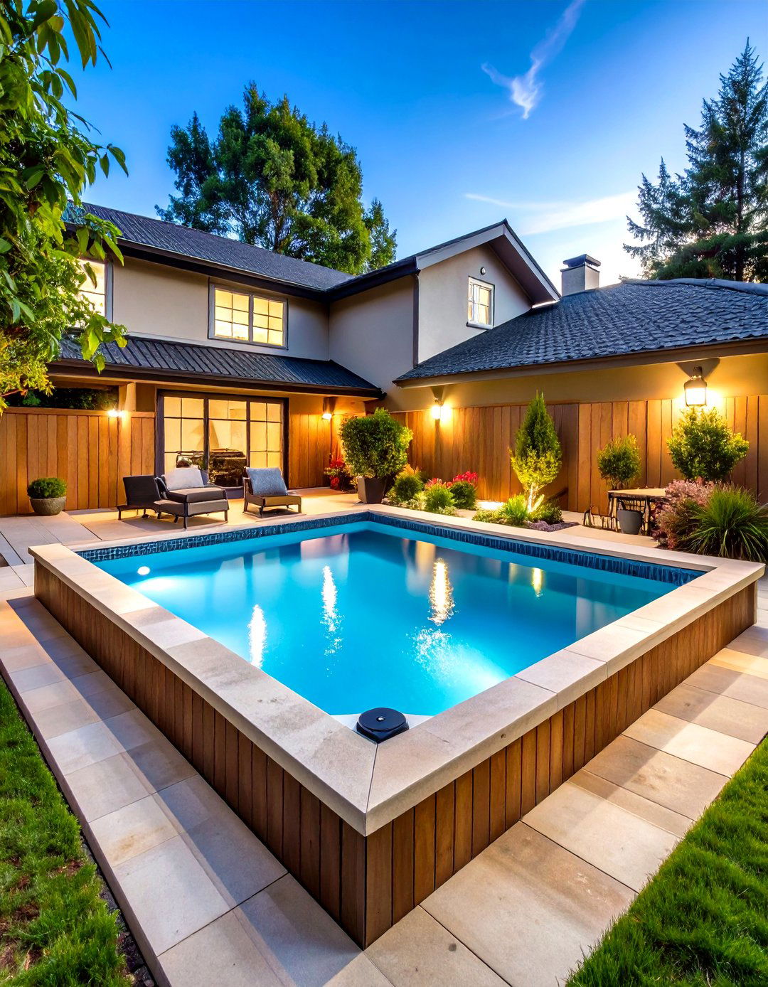 Rectangle Pool with Hot Tub L Shaped Configuration Design - 20 Rectangle Pool With Hot Tub